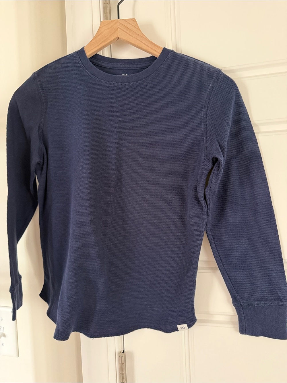 GAP Navy Textured Thermal Pullover
